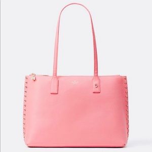 Kate Spade sunset pink leather studded tote